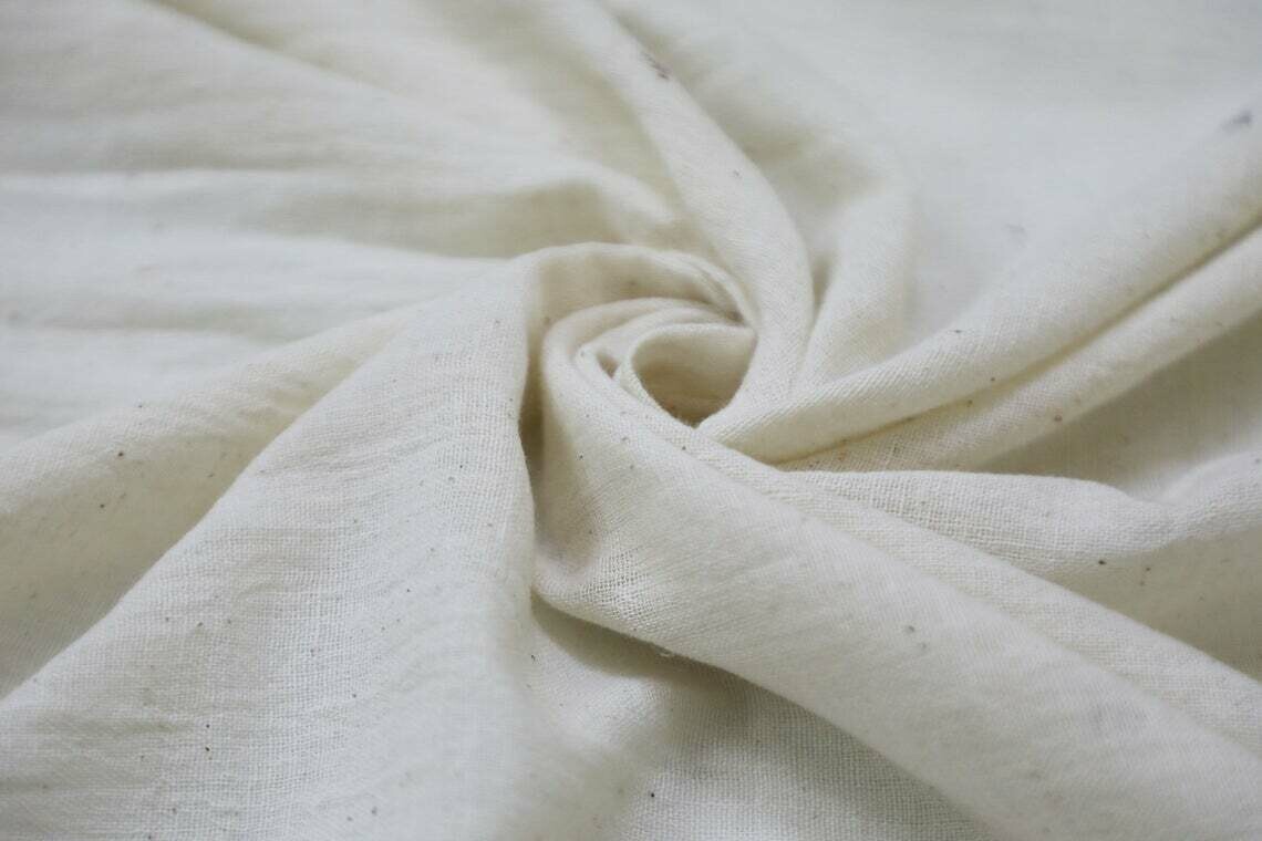 Soft Organic Cotton Muslin Fabric / Unbleached Natural Children clothing fabric baby quilting fabric 