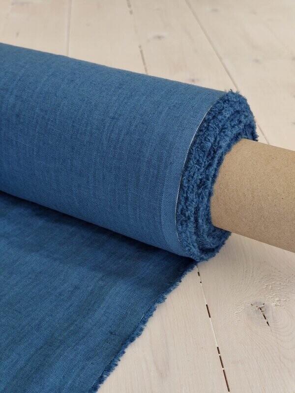 Cornflower blue linen fabric | Linen Fabric Hand Spun Hand Woven