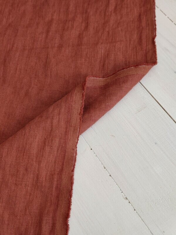 Burnt orange linen fabric | Linen Fabric Hand Spun Hand Woven