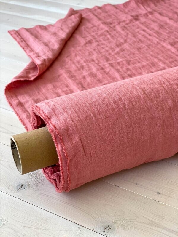 Coral almond linen fabric | Linen Fabric Hand Spun Hand Woven