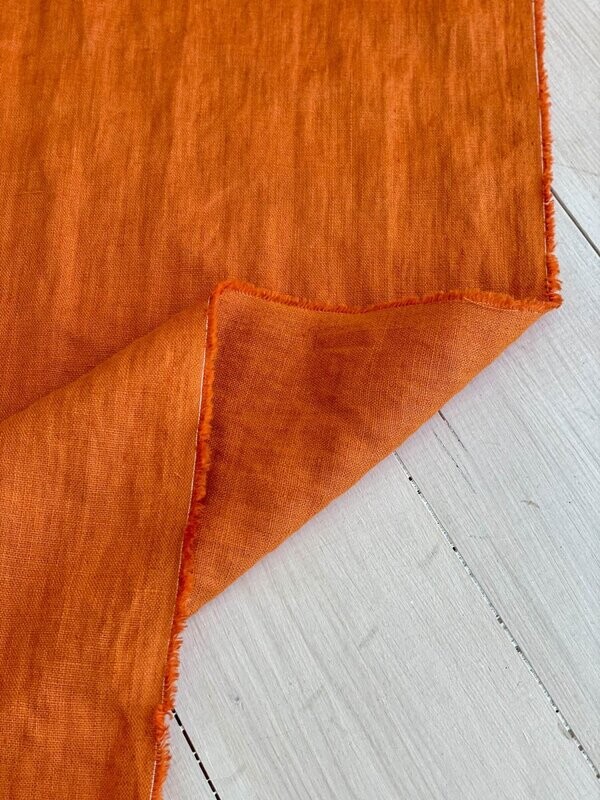 Sun orange linen fabric
 | Linen Fabric Hand Spun Hand Woven