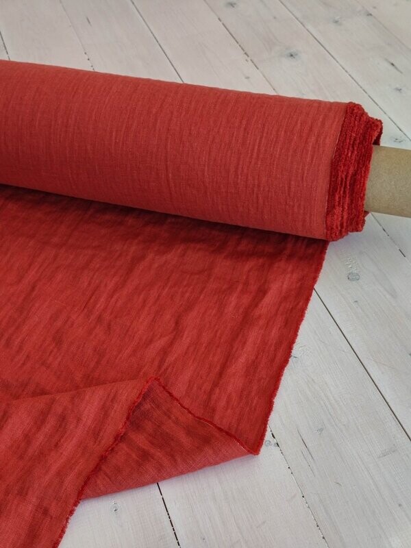 Coral red linen fabric
 | Linen Fabric Hand Spun Hand Woven