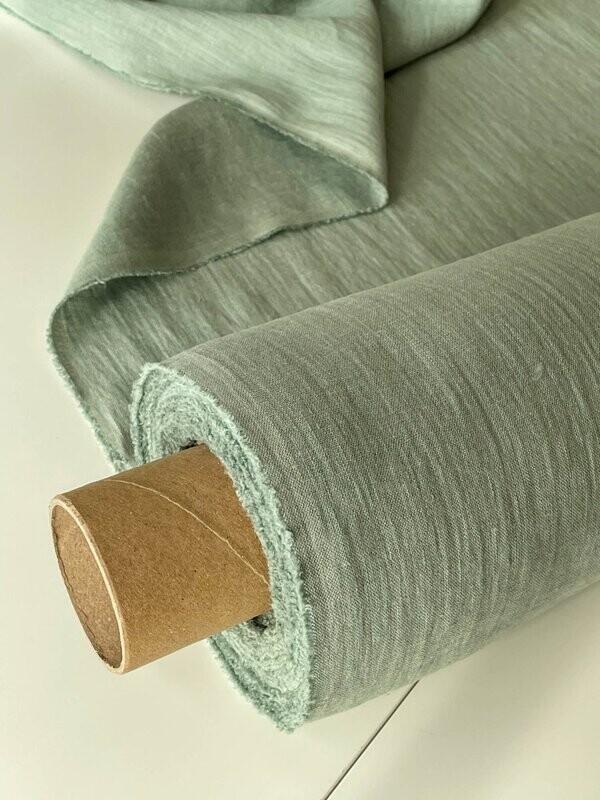 Frosty green linen fabric
 | Linen Fabric Hand Spun Hand Woven
