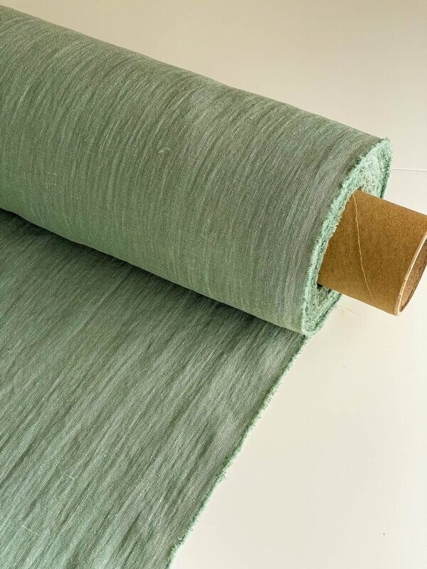 Frosty green linen fabric
 | Linen Fabric Hand Spun Hand Woven