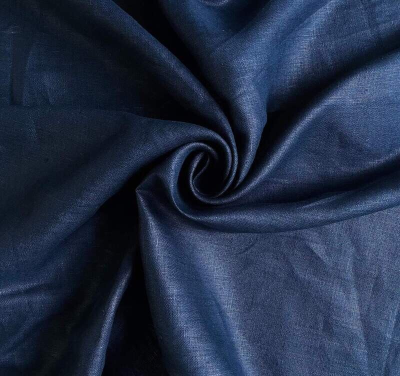 Deep Indigo Plain linen fabric | Linen Fabric