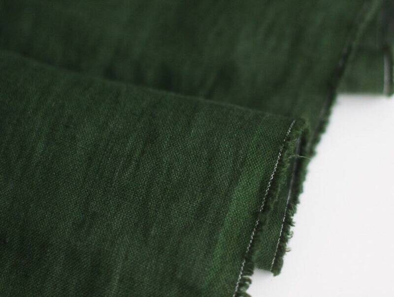 Khaki Green Linen Fabric 
 | Linen Fabric Hand Spun Hand Woven