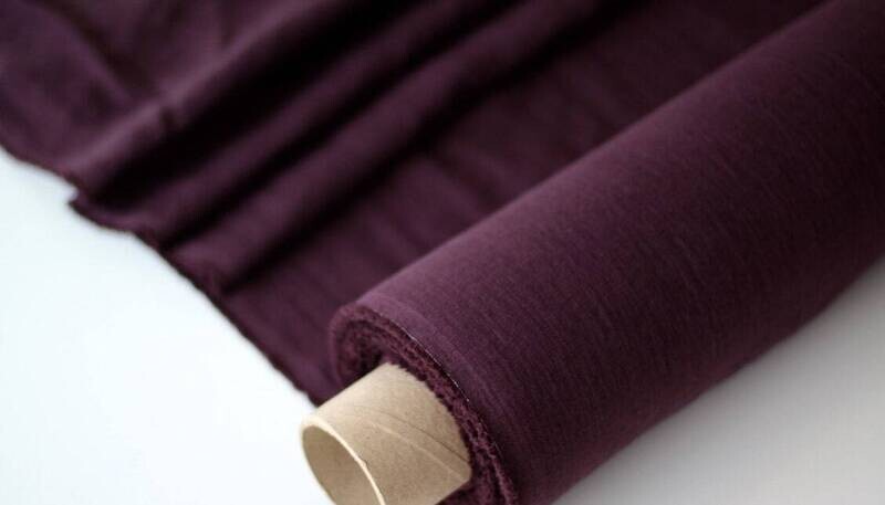 Eggplant Purple Linen Fabric  | Linen Fabric Hand Spun Hand Woven