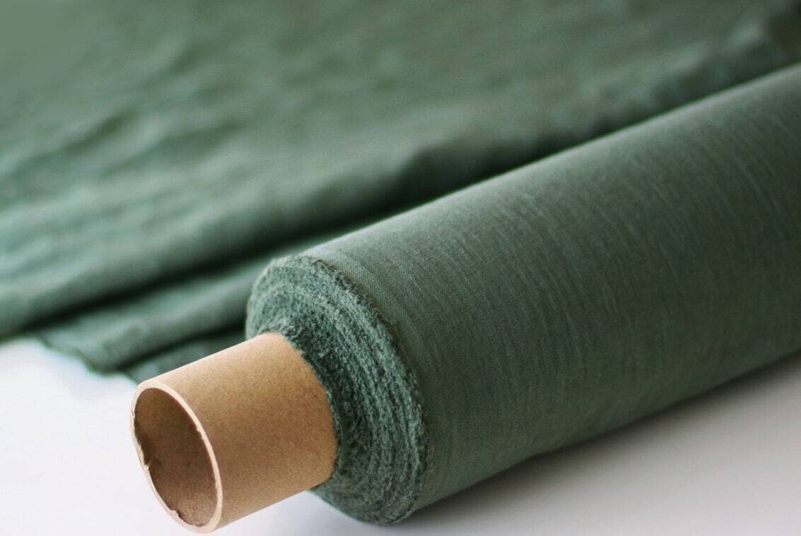 Olive Green Linen Fabric 
 | Linen Fabric Hand Spun Hand Woven