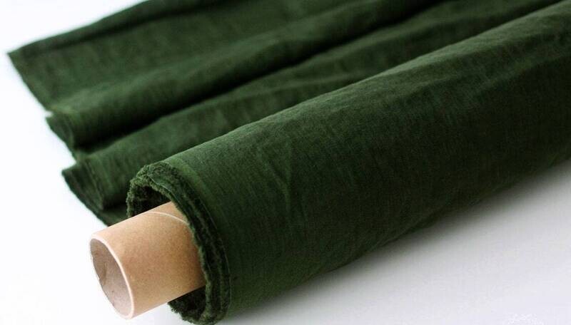 Khaki Green Linen Fabric 
 | Linen Fabric Hand Spun Hand Woven
