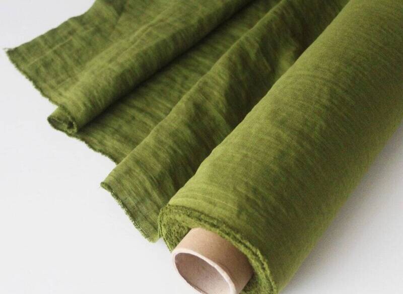 Moss Green Linen Fabric
 | Linen Fabric Hand Spun Hand Woven