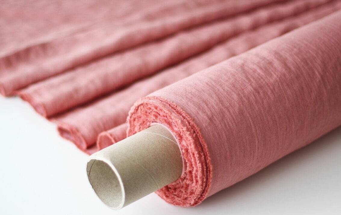 Salmon Pink Linen Fabric
 | Linen Fabric Hand Spun Hand Woven