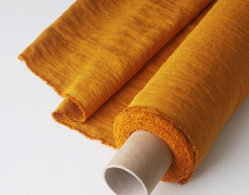 Mustard Linen Fabric  | Linen Fabric Hand Spun Hand Woven