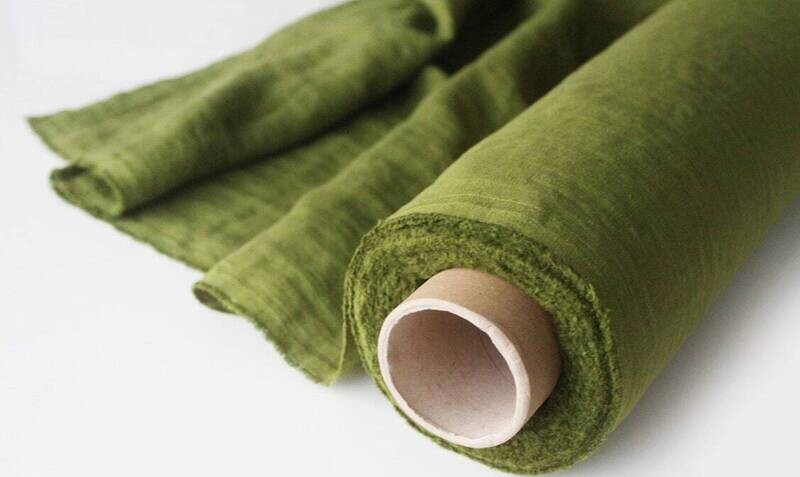 Moss Green Linen Fabric
 | Linen Fabric Hand Spun Hand Woven