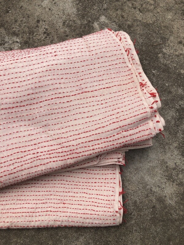 Hand Stitched Muslin Kantha Fabric | 