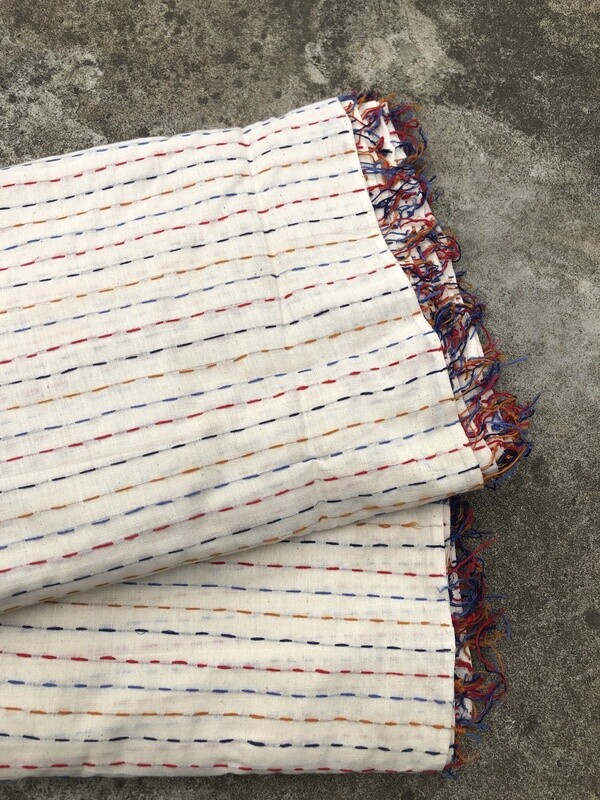 Hand Stitched Muslin Kantha Fabric | 