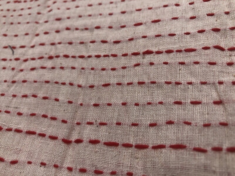 Hand Stitched Muslin Kantha Fabric | 