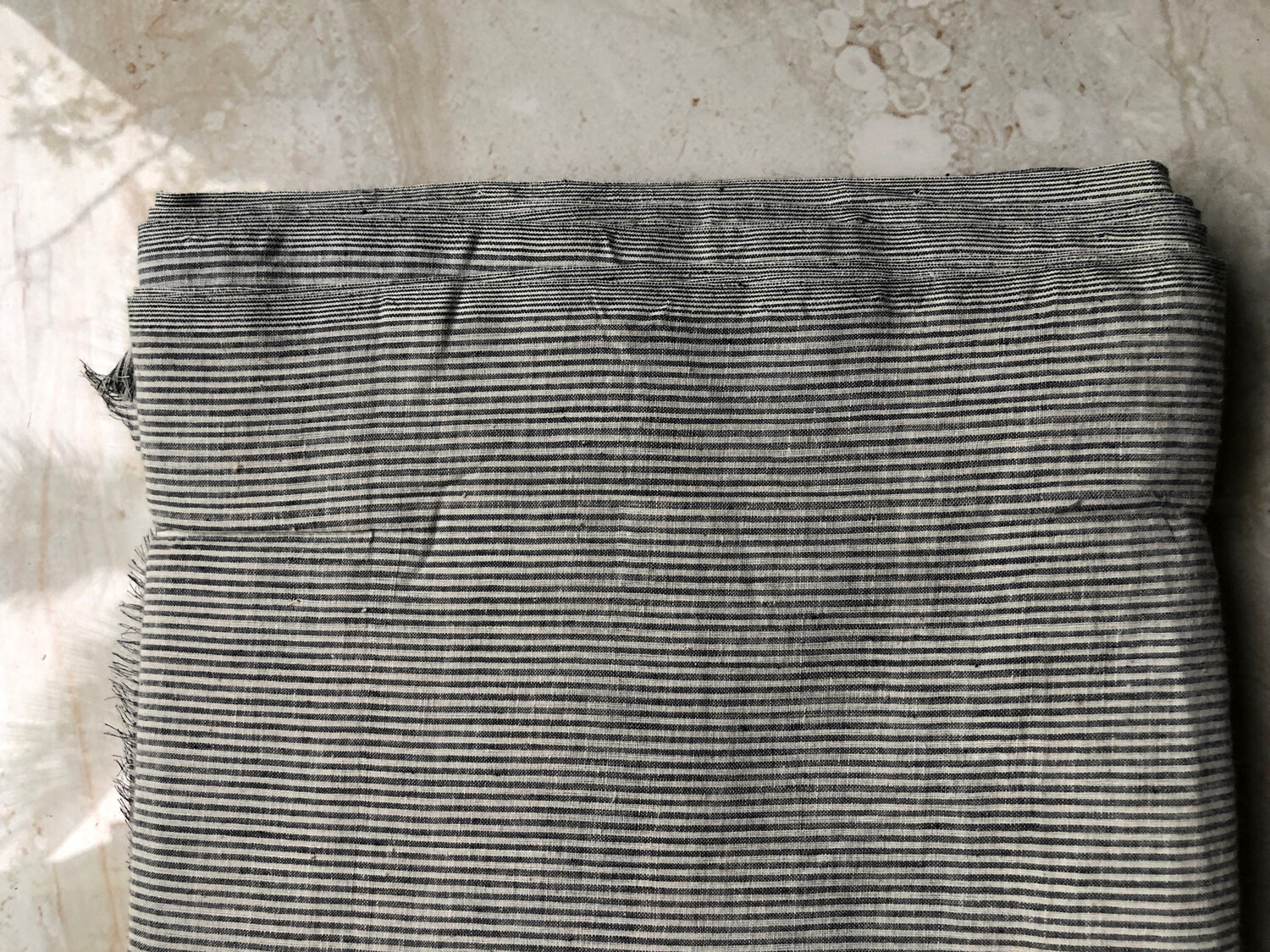 Hand Spun Hand Woven Black And White Box  Cotton Fabric