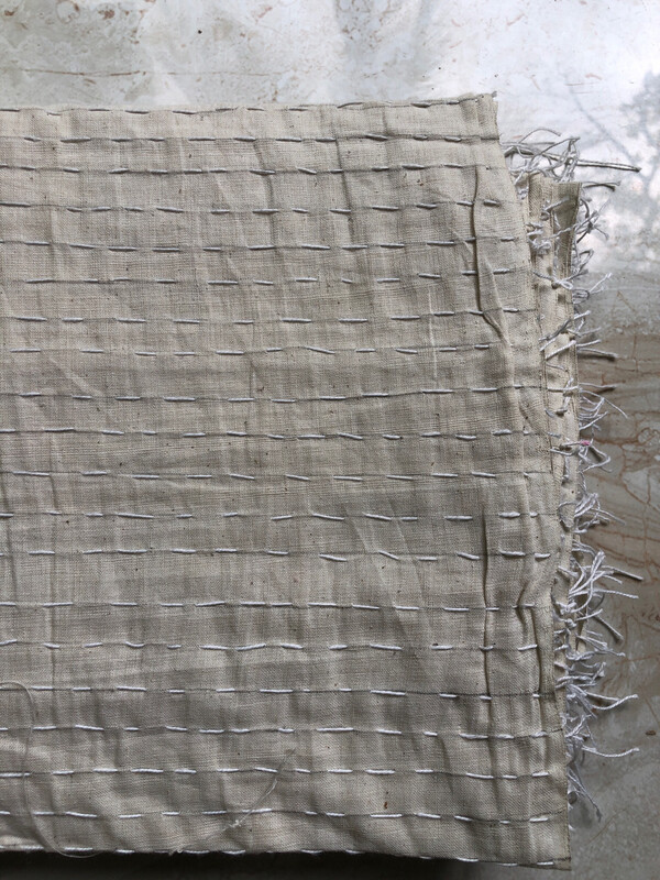 Hand Stitched Muslin Kantha Fabric | 