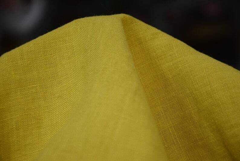 Linen Fabric Hand Spun Hand Woven | Pure 100% linen fabric Gloria Delicious Yellow