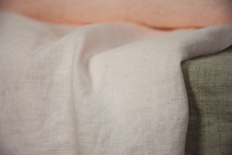 Linen Fabric Hand Spun Hand Woven | Pure 100% linen Fabric Pale Pink Like An Apple Tree Blossom
