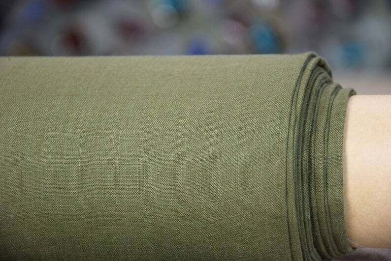 Linen Fabric Hand Spun Hand Woven |  Pure 100% linen Fabric Military 
