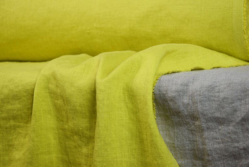 Linen Fabric Hand Spun Hand Woven | Pure 100% linen fabric Gloria Delicious Yellow