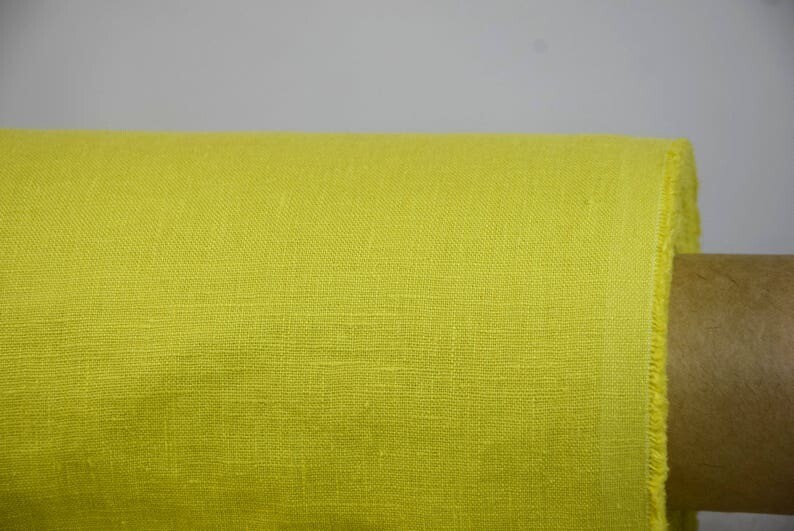 Linen Fabric Hand Spun Hand Woven | Pure 100% linen fabric Gloria Delicious Yellow