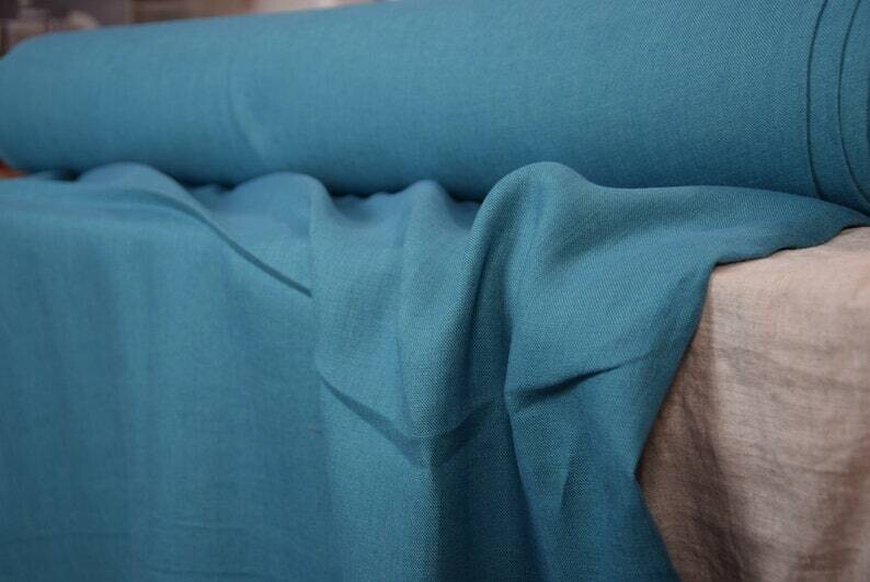 Linen Fabric Hand Spun Hand Woven | Pure 100% linen Fabric Gloria Blue Lagoon