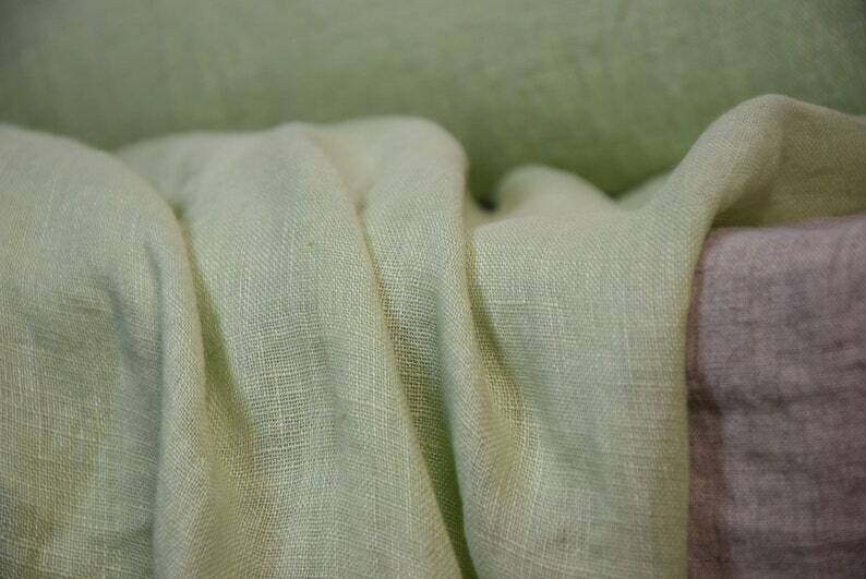 Linen Fabric Hand Spun Hand Woven | Pure 100% linen Fabric Pale Pink Like An Apple Tree Blossom