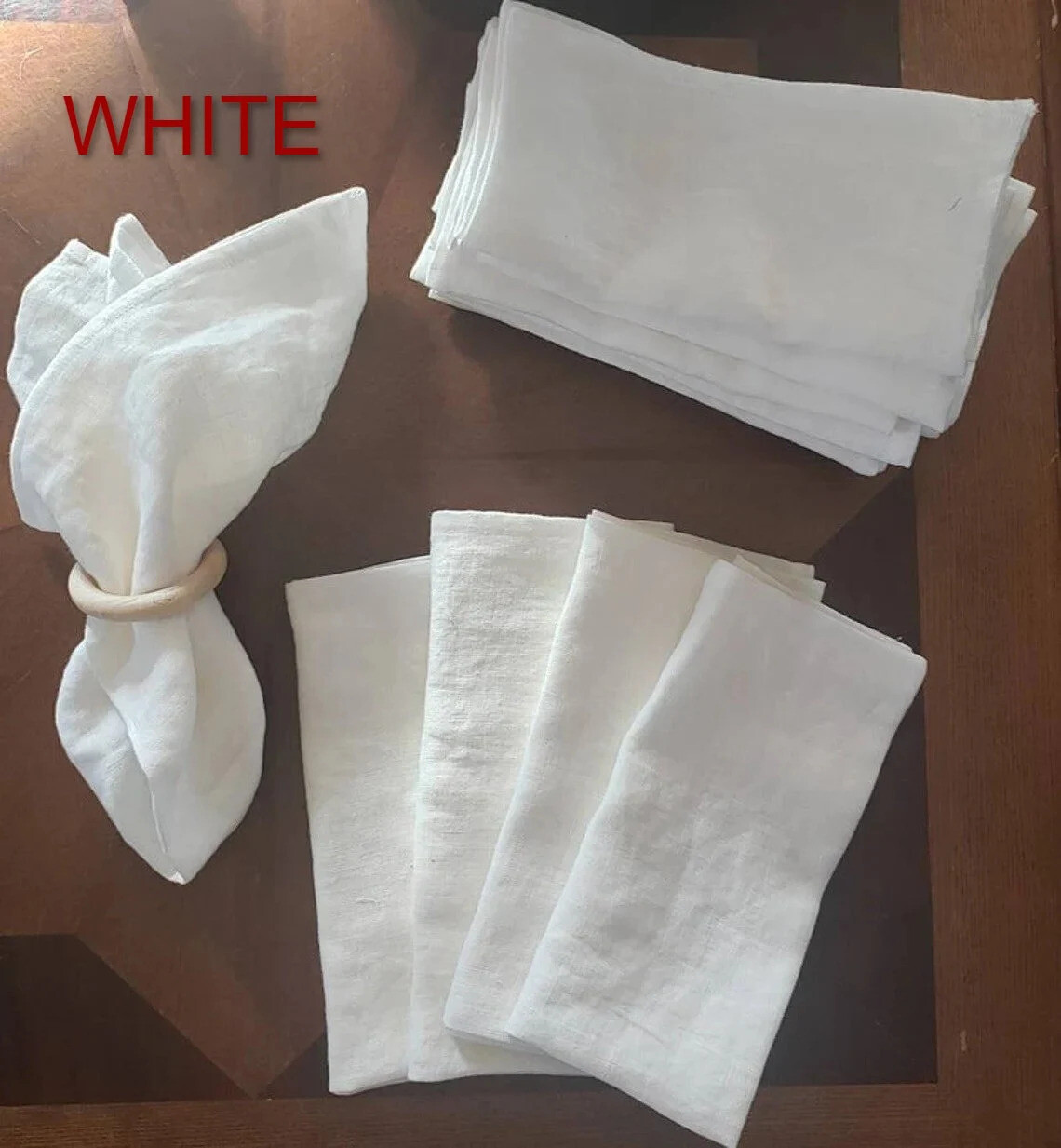 WHITE NAPKINS , 100% Cotton Napkins, White Wedding Table Decor Napkin Any Custom Available