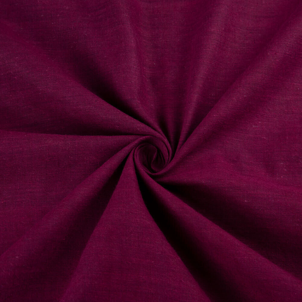 PLAIN PLUM COTTON FABRIC - HAND SPUN HAND WOVEN FABRIC 
