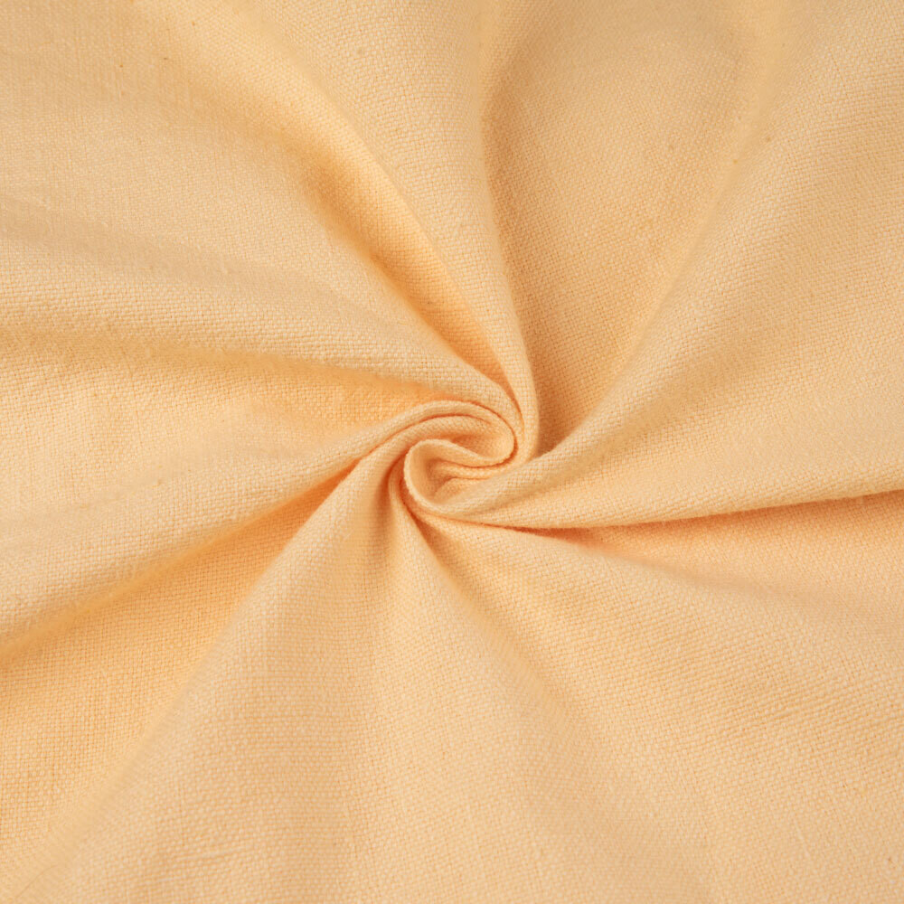 PLAIN YELLOW COTTON FABRIC - HAND SPUN HAND WOVEN FABRIC 