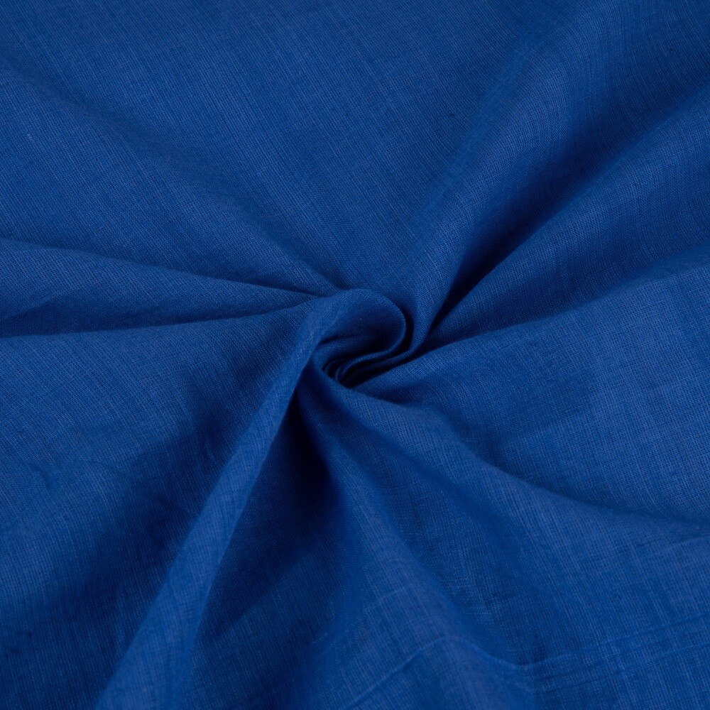 CHAMBRAY BLUE COTTON FABRIC - HAND SPUN HAND WOVEN FABRIC |Organi Fabric 