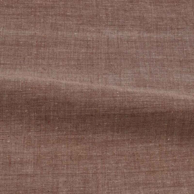 CHAMBRAY BROWN COTTON FABRIC - HAND SPUN HAND WOVEN FABRIC |Organi Fabric