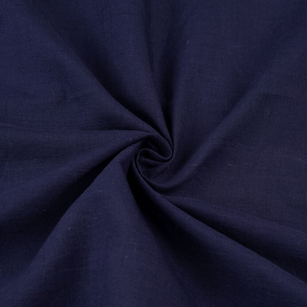 PLAIN DARK BLUE  COTTON FABRIC - HAND SPUN HAND WOVEN FABRIC | ORGANIC FABRIC