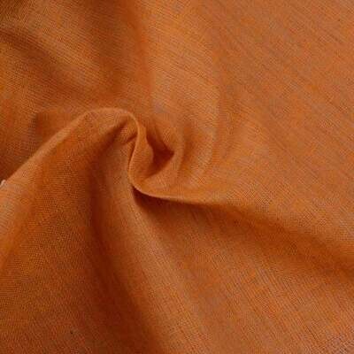 CHAMBRAY ORANGE COTTON FABRIC - HAND SPUN HAND WOVEN FABRIC | ORGANIC FABRIC CHAMBRAY ORANGE COTTON FABRIC - HAND SPUN HAND WOVEN FABRIC | ORGANIC FABRIC