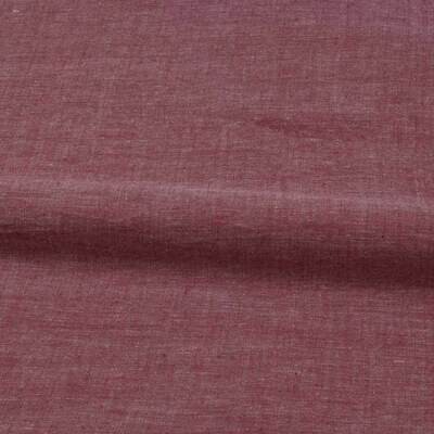 CHAMBRAY RED COTTON FABRIC - HAND SPUN HAND WOVEN FABRIC | ORGANIC FABRIC