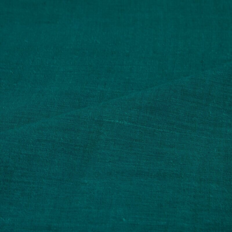 PLAIN TEAL GREEN COTTON FABRIC - HAND SPUN HAND WOVEN FABRIC