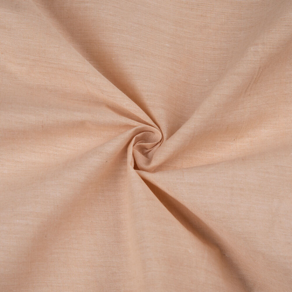 CHAMBRAY PEACH  COTTON FABRIC - HAND SPUN HAND WOVEN FABRIC | ORGANIC FABRIC