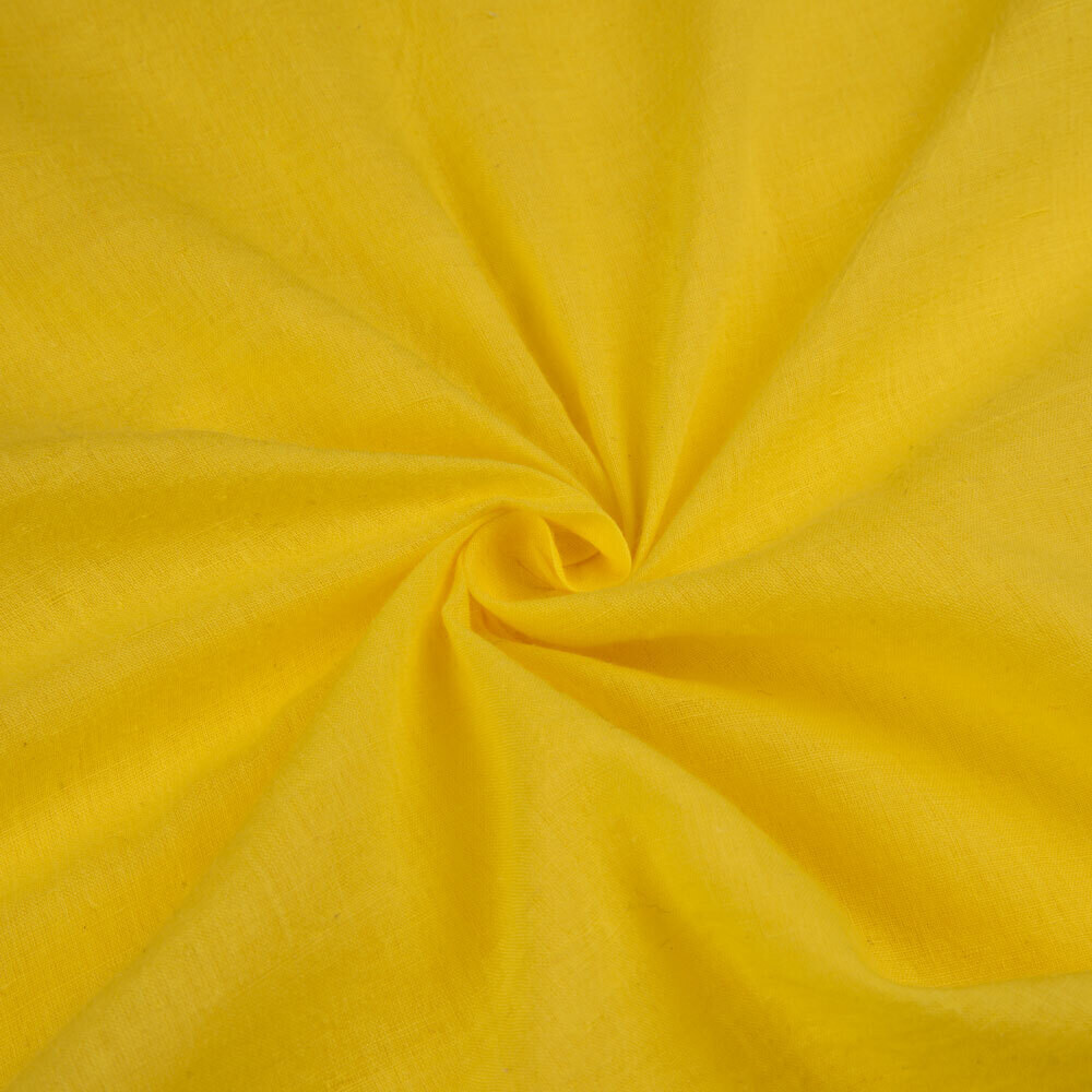 PLAIN YELLOW COTTON FABRIC - HAND SPUN HAND WOVEN FABRIC | ORGANIC FABRIC