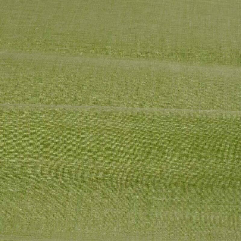PLAIN CHAMBRAY GREEN COTTON FABRIC - HAND SPUN HAND WOVEN FABRIC | ORGANIC FABRIC