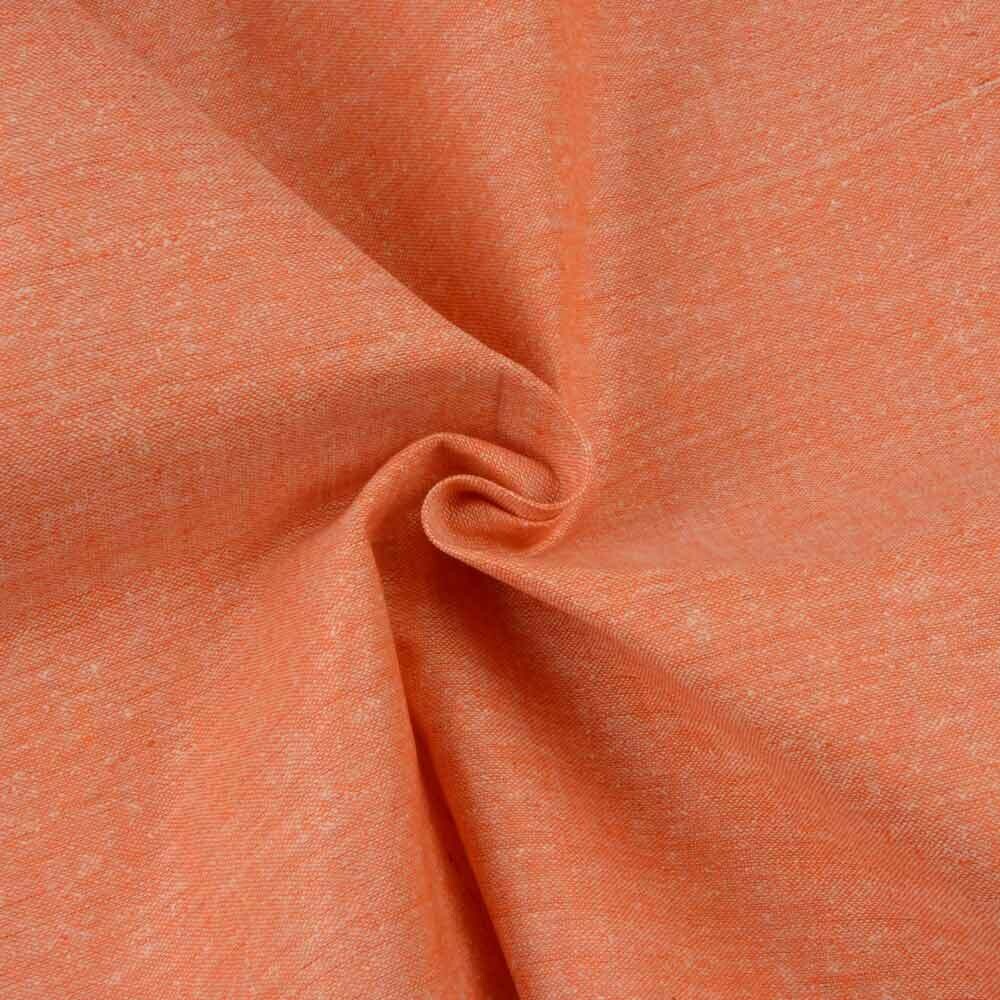 PLAIN ORANGE  MATKA SILK &amp; COTTON BLEND HANDWOVEN FABRIC | ORGANIC FABRIC