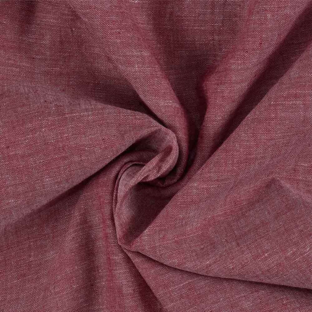 CHAMBRAY RED  COTTON FABRIC - HAND SPUN HAND WOVEN FABRIC | ORGANIC FABRIC