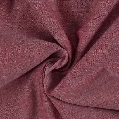 CHAMBRAY RED COTTON FABRIC - HAND SPUN HAND WOVEN FABRIC | ORGANIC FABRIC CHAMBRAY RED COTTON FABRIC - HAND SPUN HAND WOVEN FABRIC | ORGANIC FABRIC