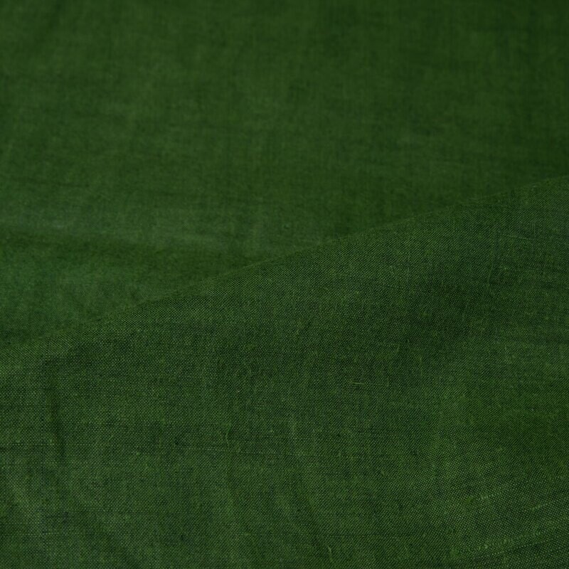 PLAIN GREEN COTTON FABRIC - HAND SPUN HAND WOVEN FABRIC