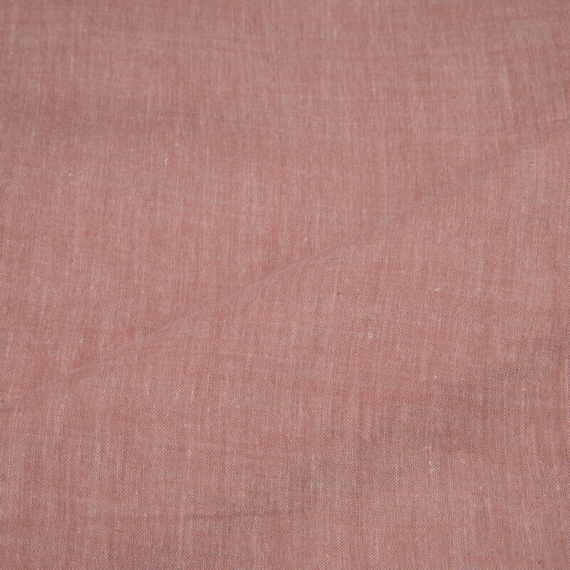 CHAMBRAY RED COTTON FABRIC - HAND SPUN HAND WOVEN FABRIC | ORGANIC FABRIC