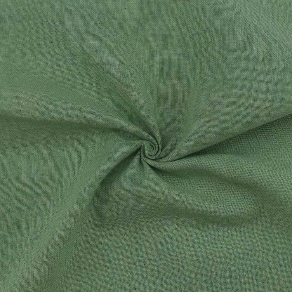 PLAIN GREEN  COTTON FABRIC - HAND SPUN HAND WOVEN FABRIC | ORGANIC FABRIC
