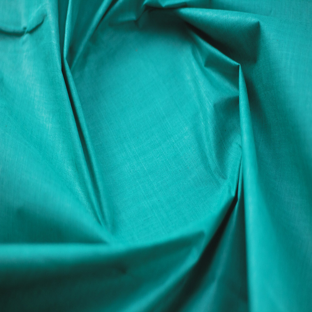 PLAIN TEAL  COTTON FABRIC - HAND SPUN HAND WOVEN FABRIC | ORGANIC FABRIC