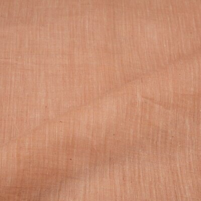 CHAMBRAY ORANGE  COTTON FABRIC - HAND SPUN HAND WOVEN FABRIC 