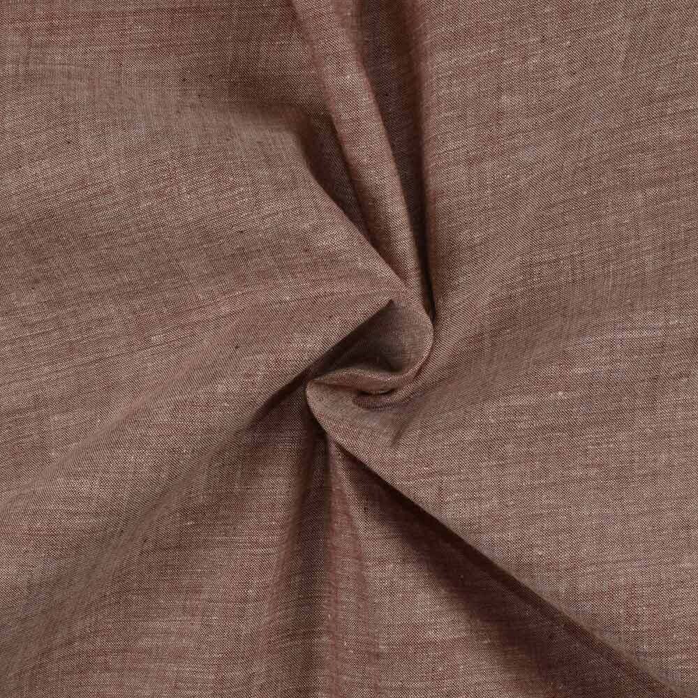 CHAMBRAY BROWN COTTON FABRIC - HAND SPUN HAND WOVEN FABRIC |Organi Fabric 